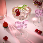 Pink Bow Wine Glasses